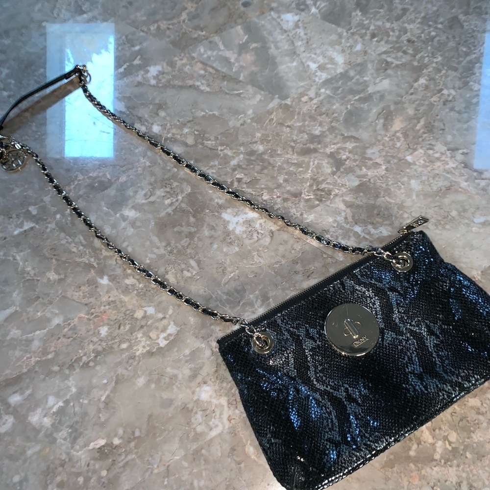 DKNY Snakeskin Crossbody Pouch Bag